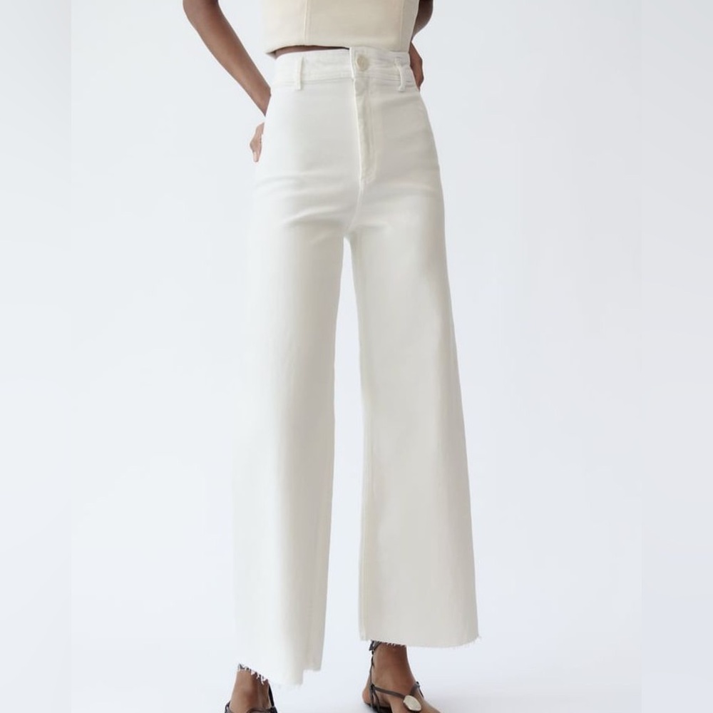 ZARA | Marine Sailor Wide Leg High Rise Flare Pants Jeans | SIZE 0